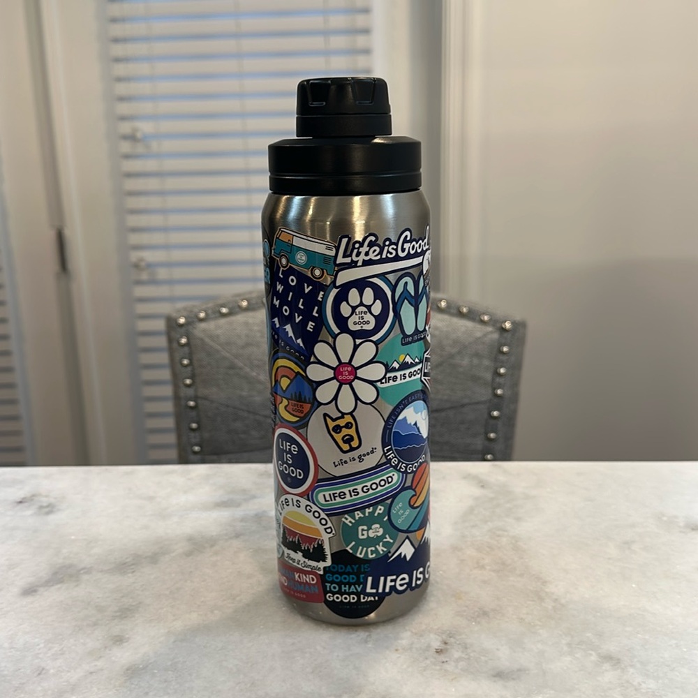Life is Good Chug Stainless Steel 24oz BPA Free Leak Proof Tumbler/Water Bottle